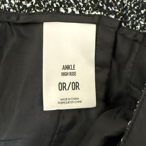 Express Ankle High Rise Pants Women's 0 Black Abstract Career Work Trousers - Picture 5 of 9